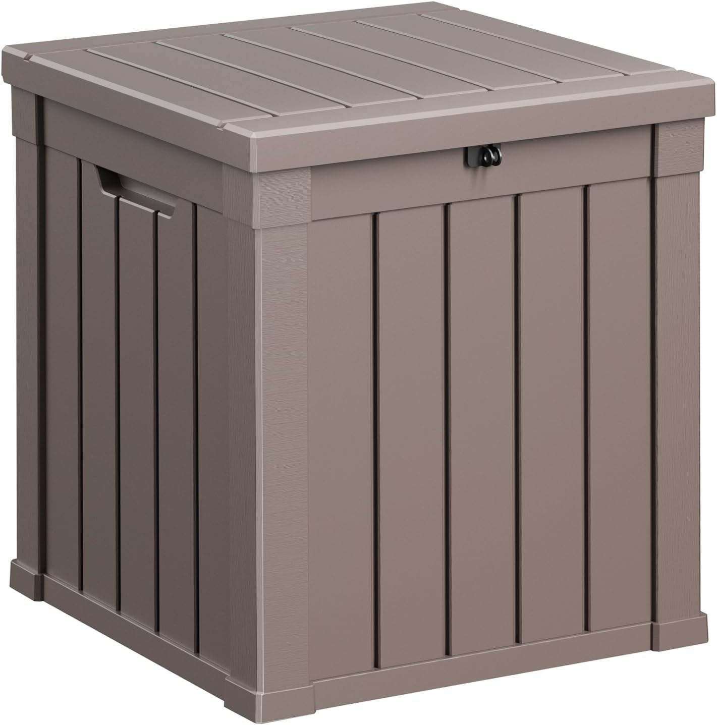 100 Gallon Resin Deck Box, Lockable Patio Outdoor Storage Box for Furniture, Garden Tools and Tools Storage, Waterproof Outside Storage Boxes - Black
