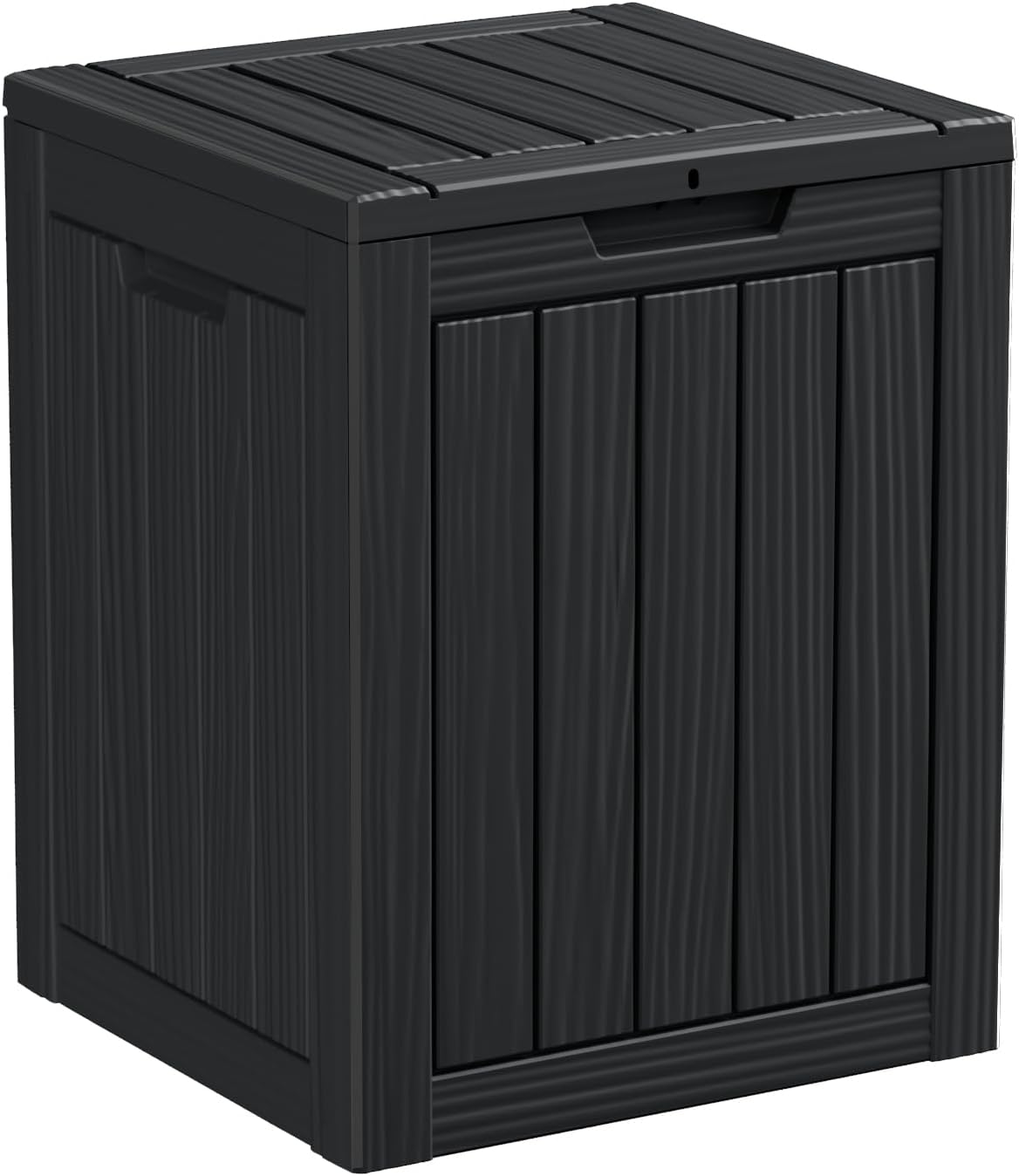 100 Gallon Resin Deck Box, Lockable Patio Outdoor Storage Box for Furniture, Garden Tools and Tools Storage, Waterproof Outside Storage Boxes - Black