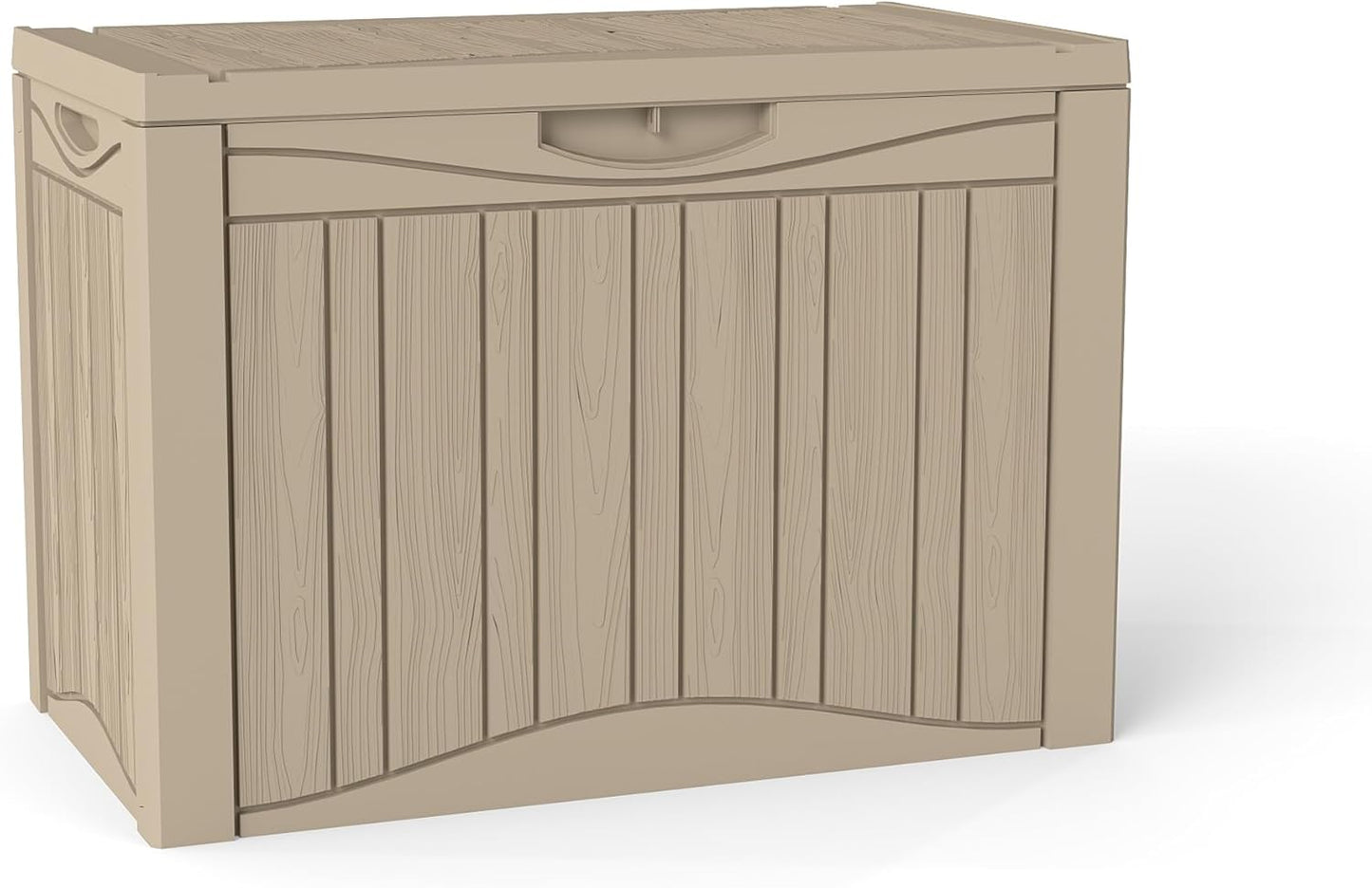 150 Gallon Deck Box,Outdoor Storage Box Lockable,Waterproof for Patio Furniture, Garden Tools, Pool Accessories, UV-Resistant for All Weather Use, Greige