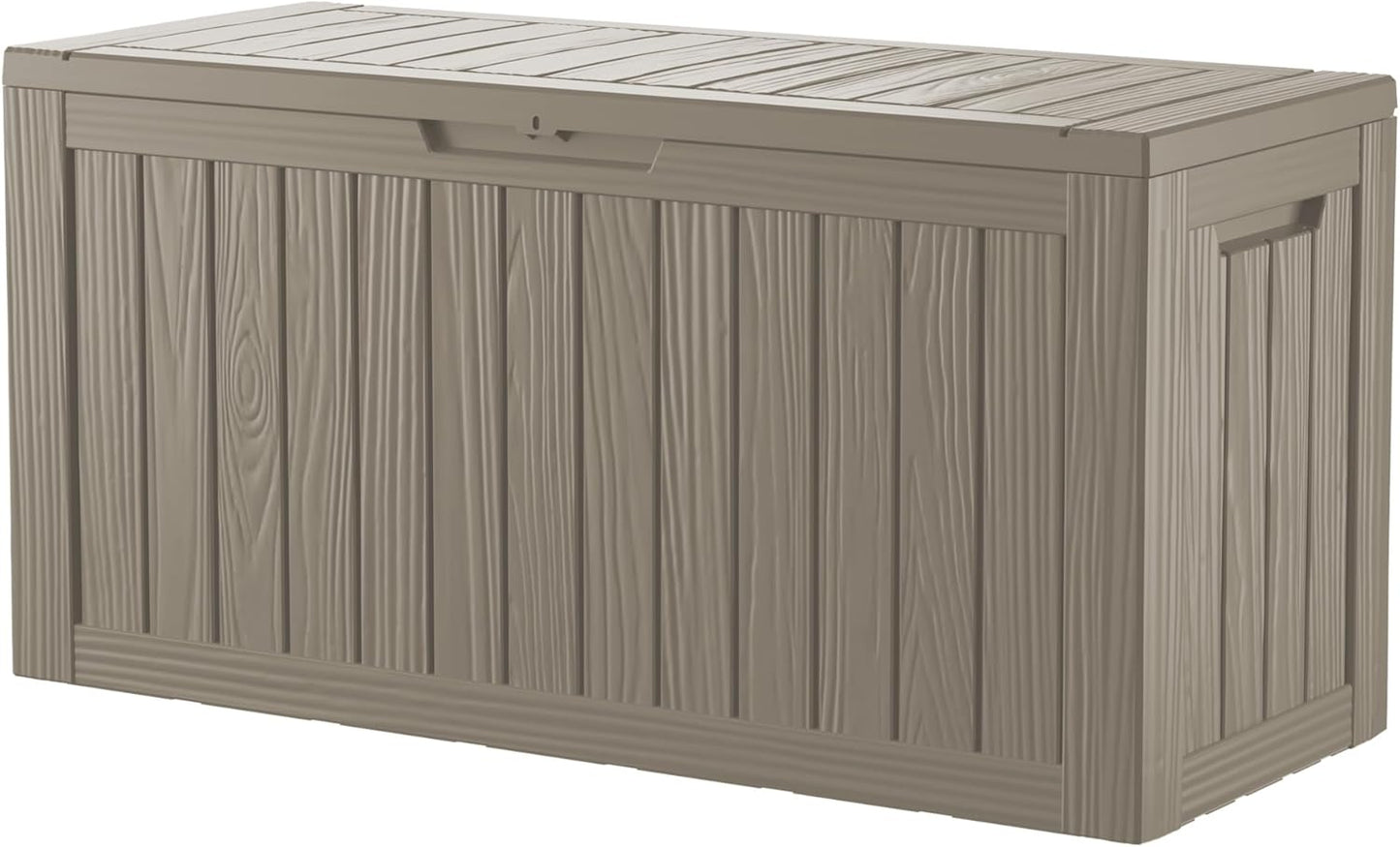 150 Gallon Deck Box,Outdoor Storage Box Lockable,Waterproof for Patio Furniture, Garden Tools, Pool Accessories, UV-Resistant for All Weather Use, Greige