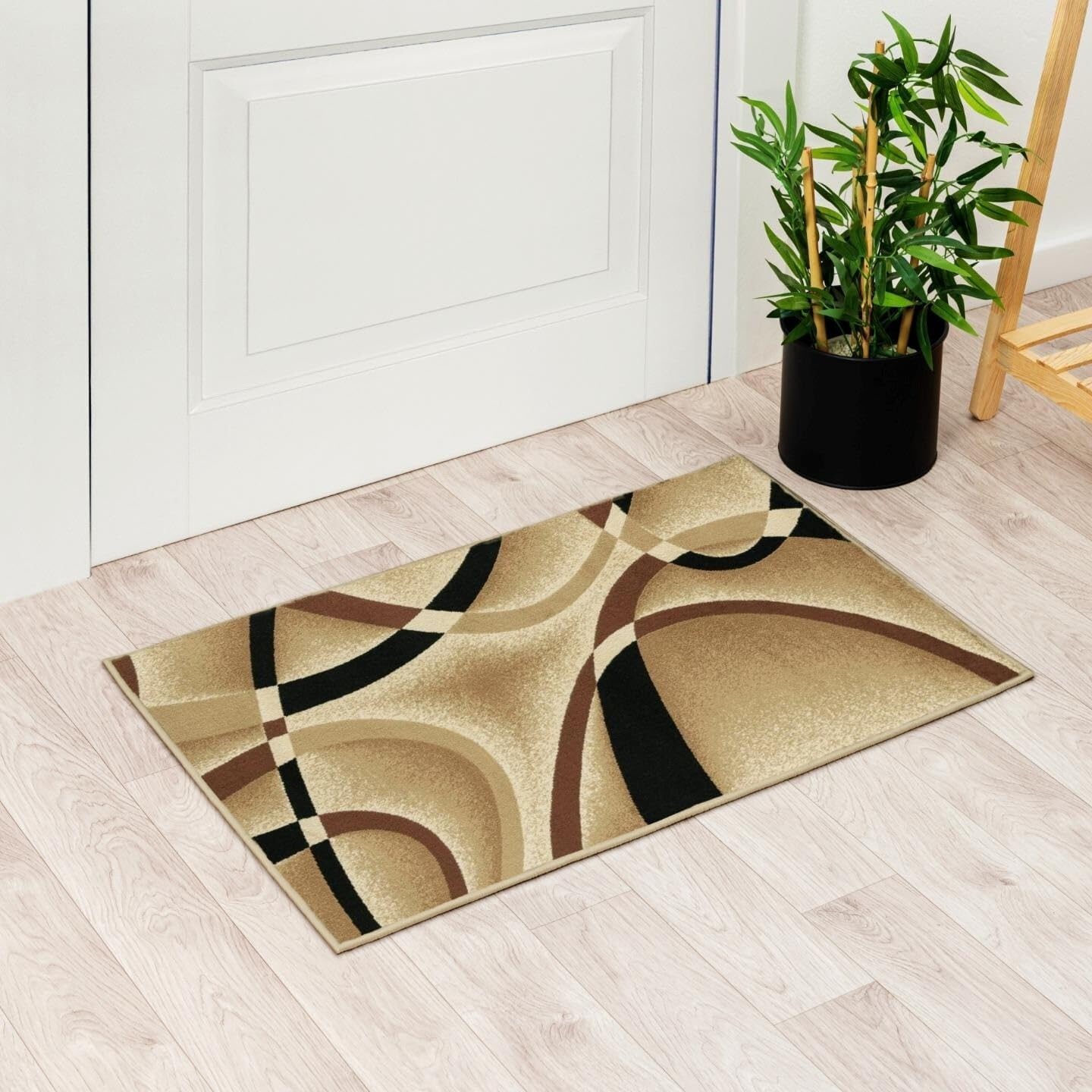 2305 Geometric Abstract Beige 6x9 Area Rugs for Living Room