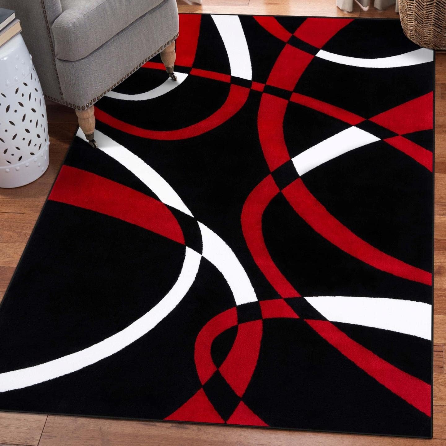 2305 Geometric Abstract Beige 6x9 Area Rugs for Living Room