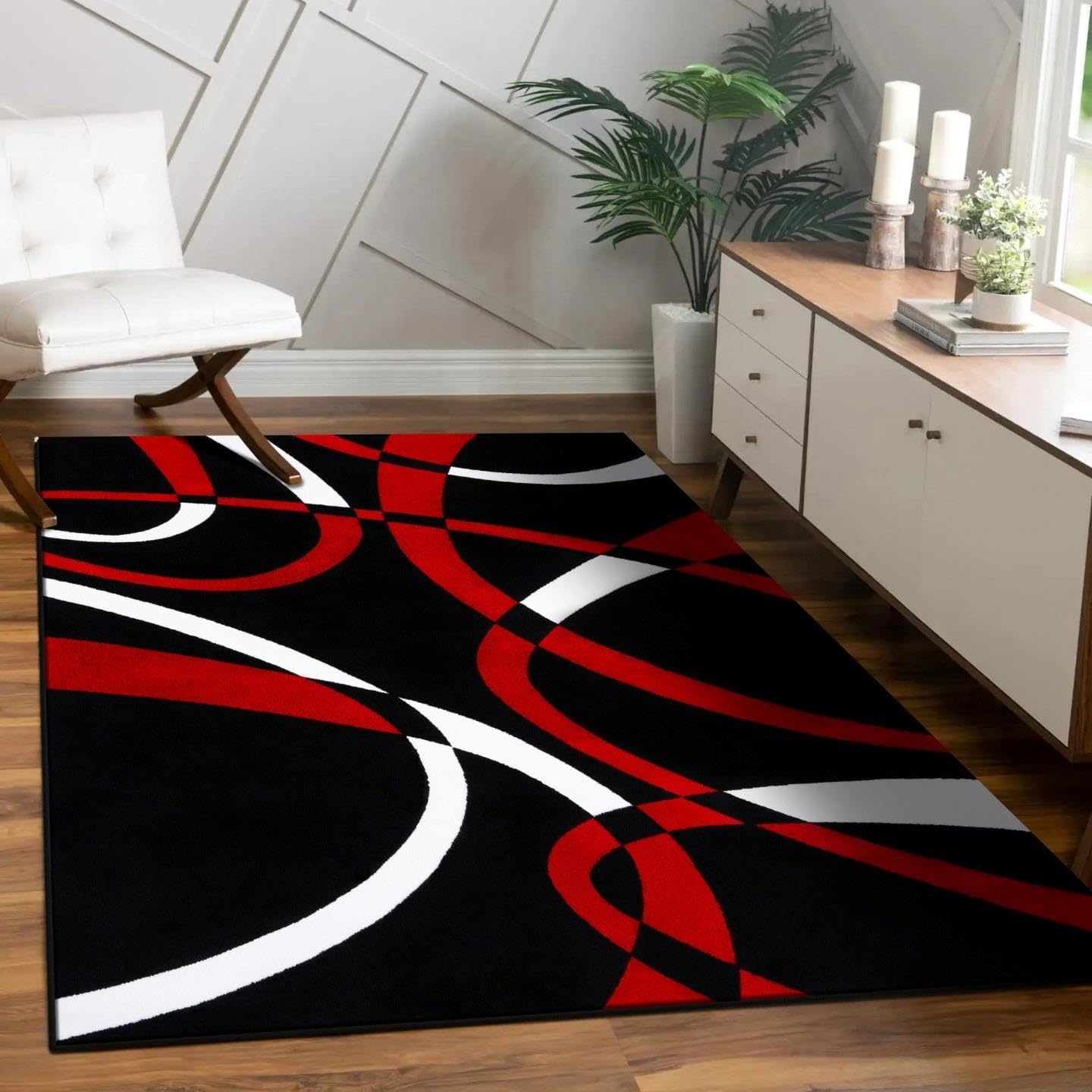 2305 Geometric Abstract Beige 6x9 Area Rugs for Living Room
