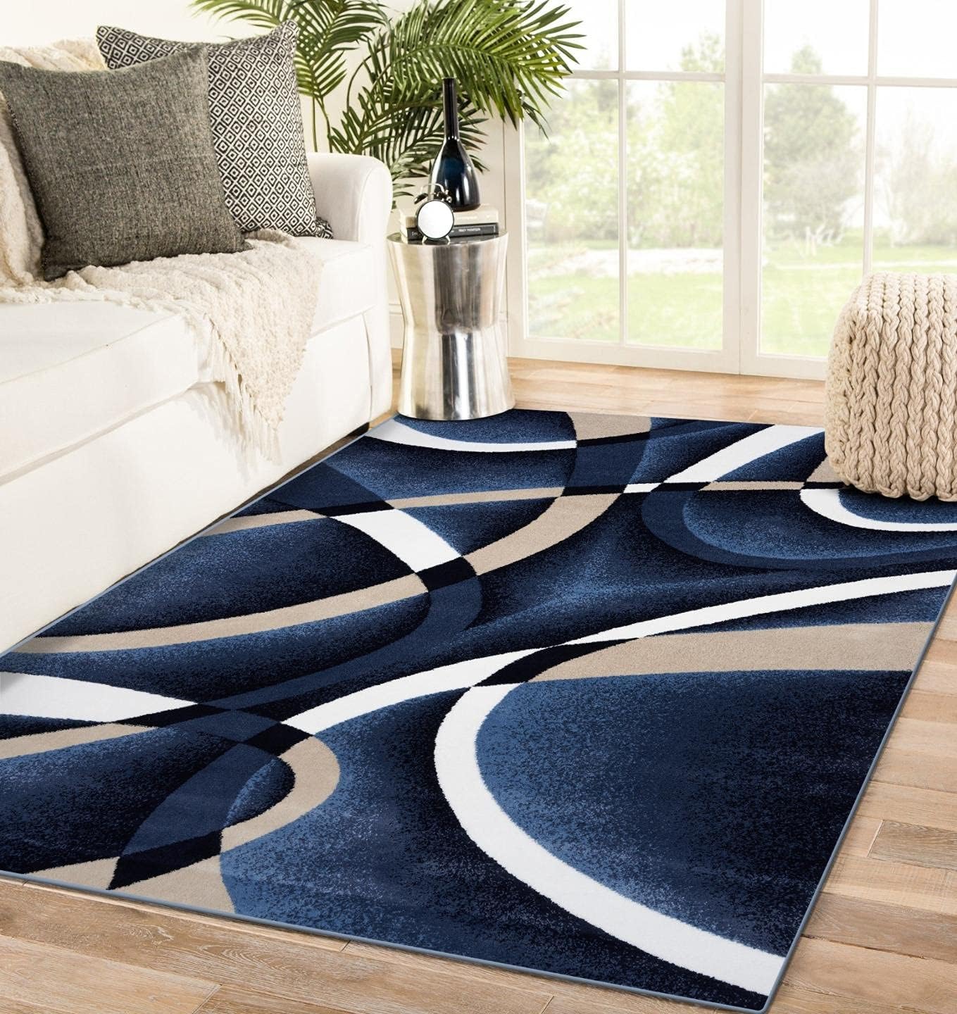 2305 Geometric Abstract Beige 6x9 Area Rugs for Living Room