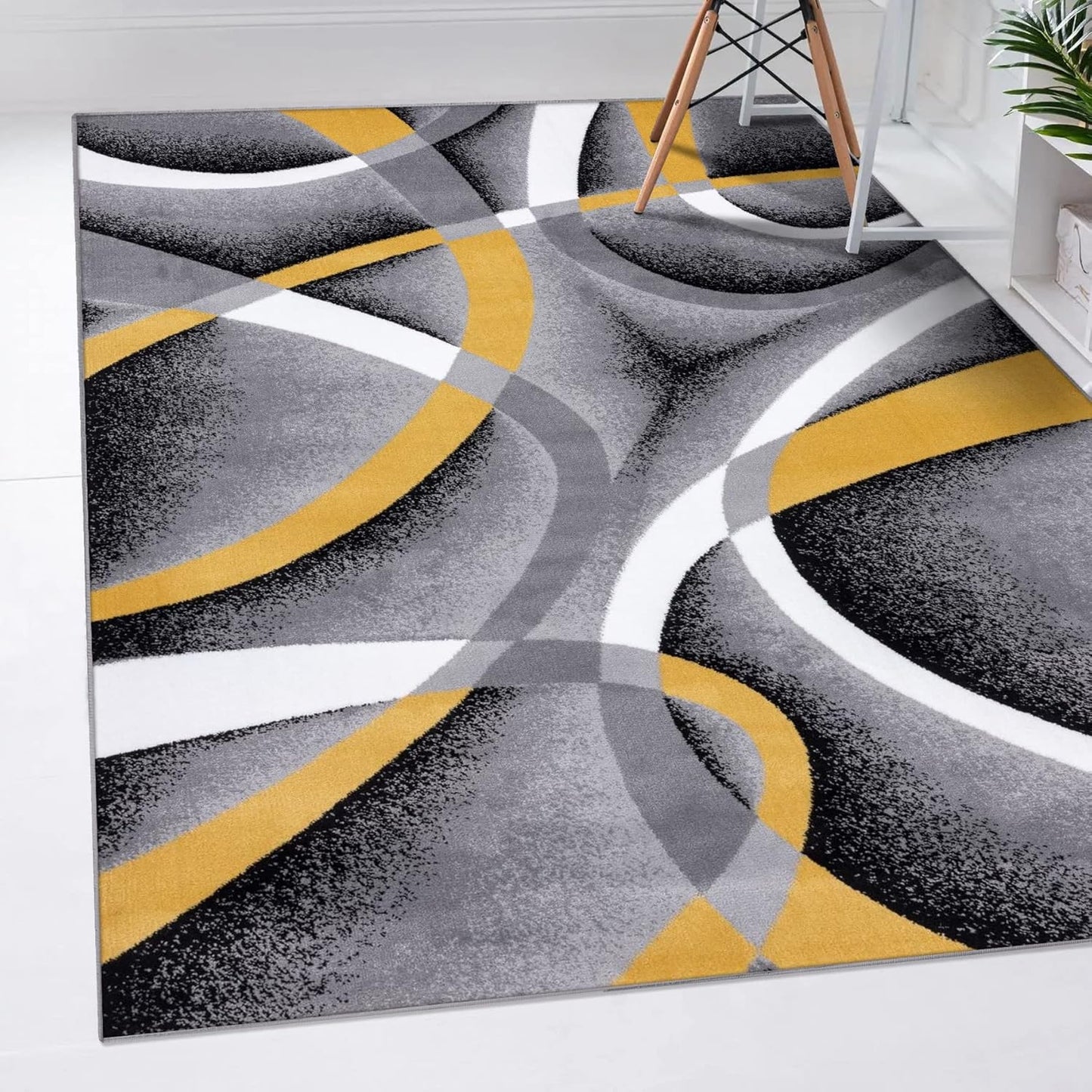 2305 Geometric Abstract Beige 6x9 Area Rugs for Living Room