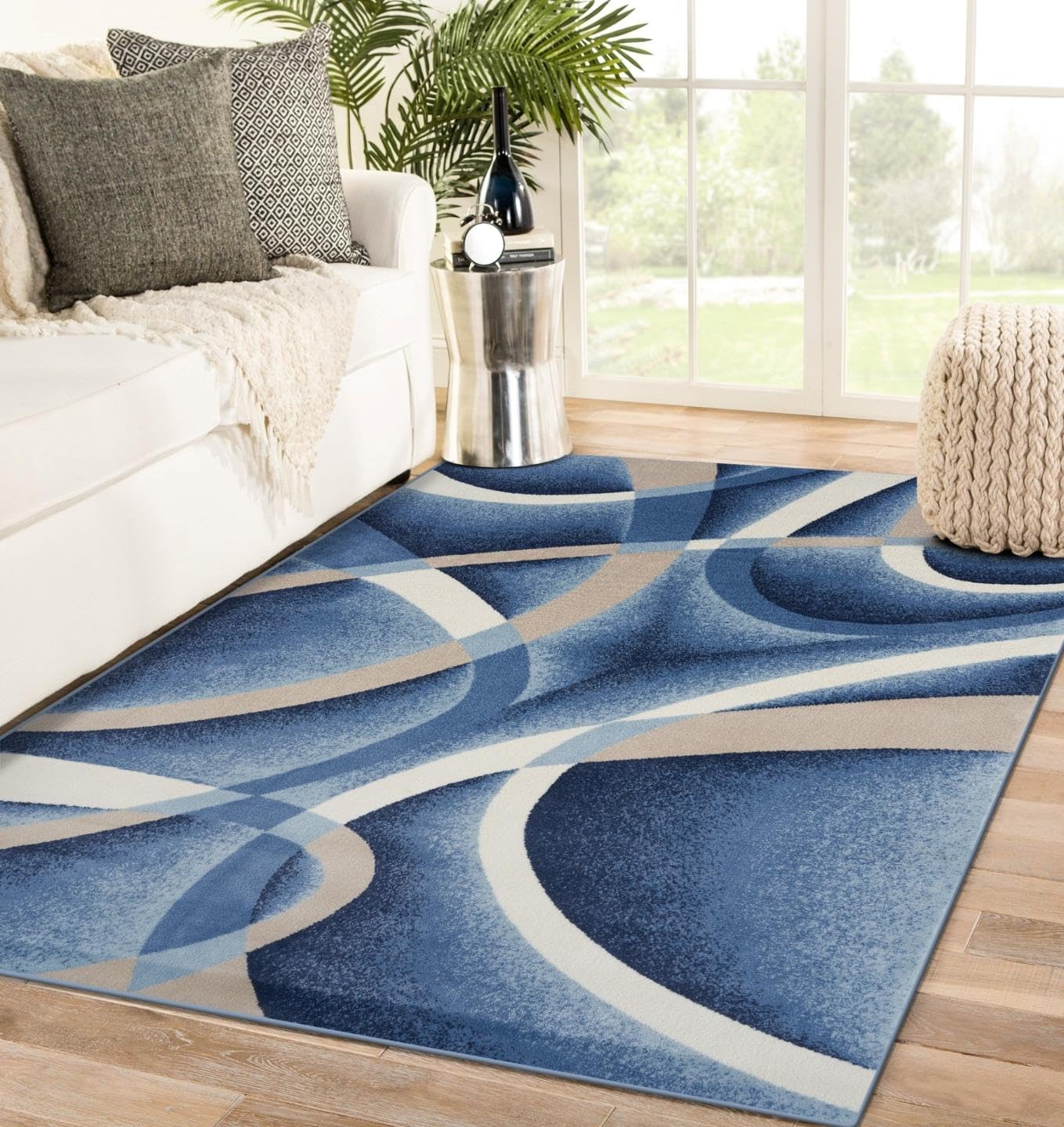 2305 Geometric Abstract Beige 6x9 Area Rugs for Living Room