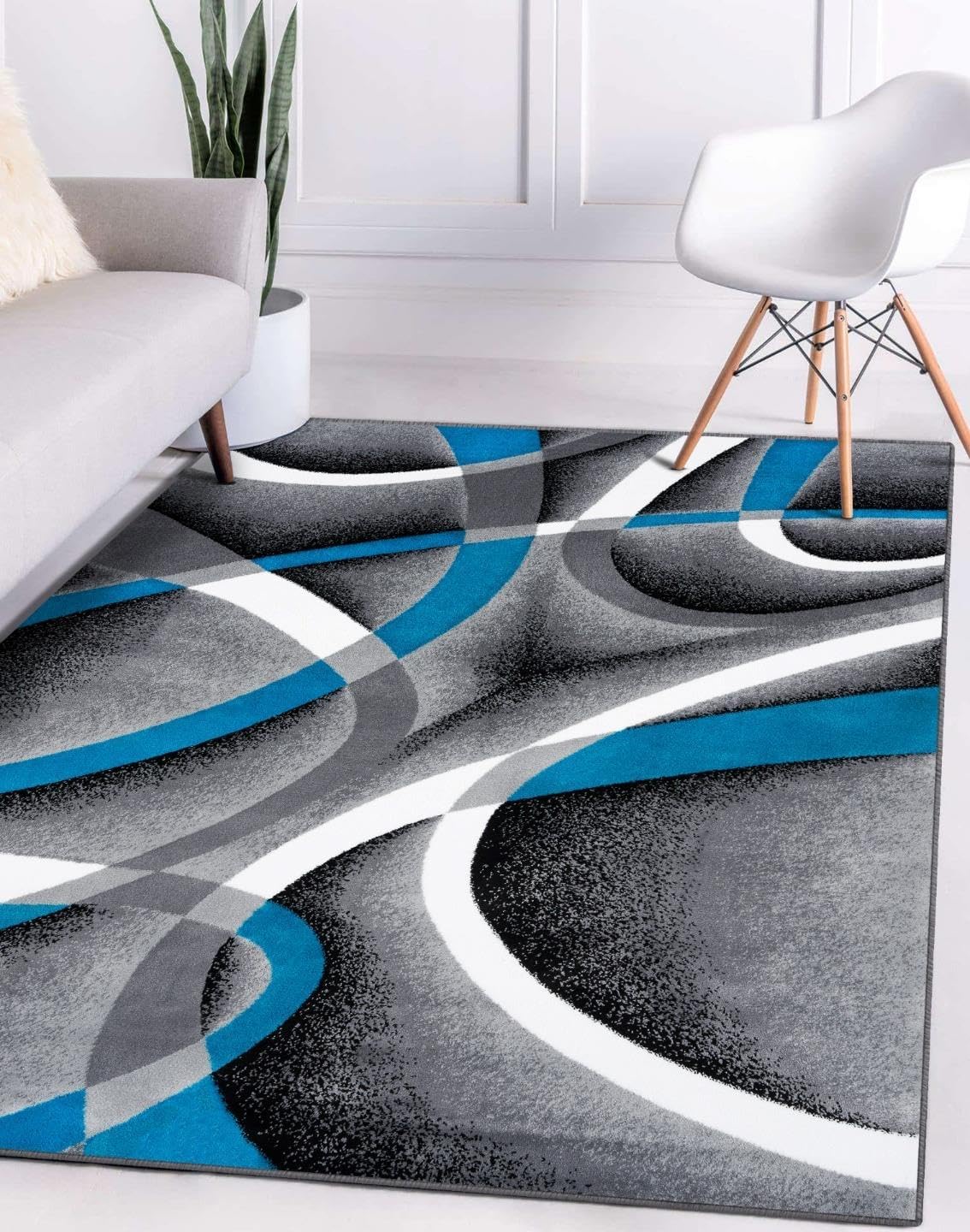 2305 Geometric Abstract Beige 6x9 Area Rugs for Living Room