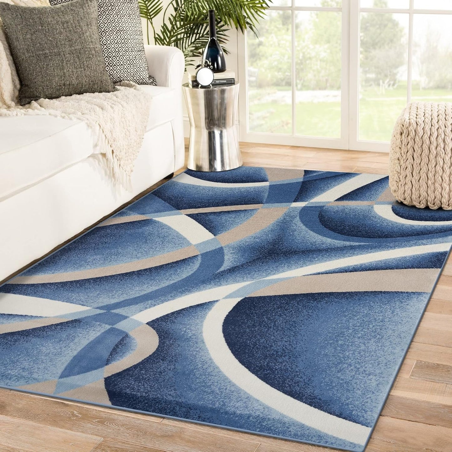 2305 Geometric Abstract Beige 6x9 Area Rugs for Living Room