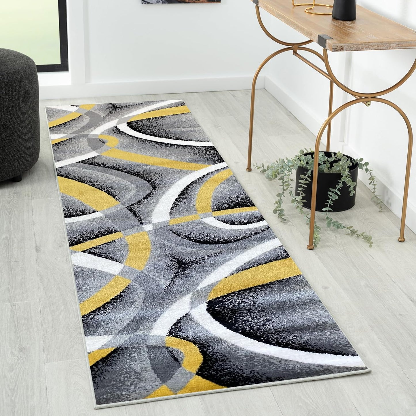 2305 Geometric Abstract Beige 6x9 Area Rugs for Living Room
