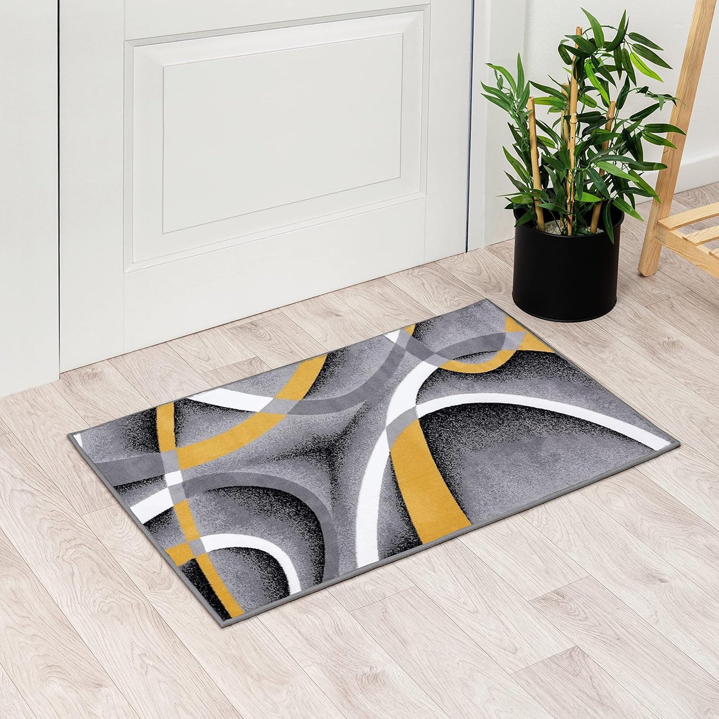 2305 Geometric Abstract Beige 6x9 Area Rugs for Living Room