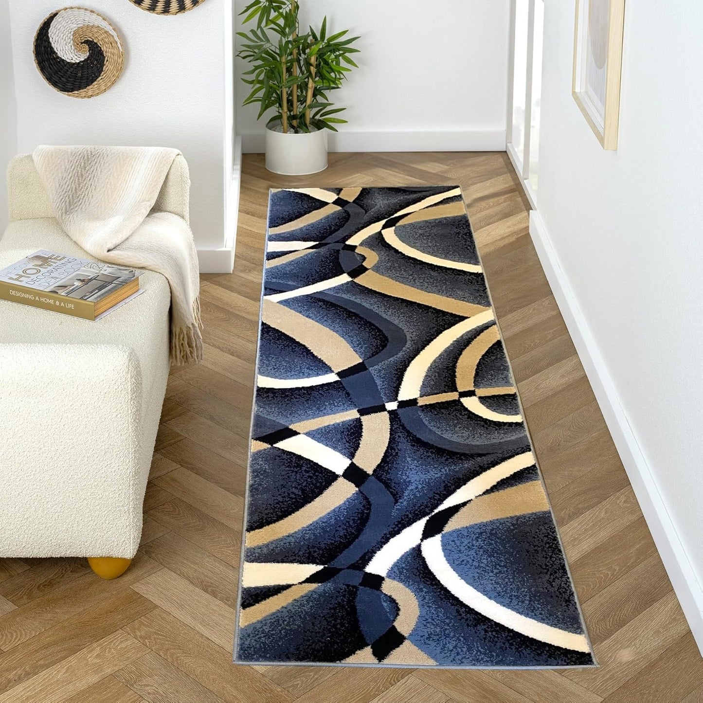2305 Geometric Abstract Beige 6x9 Area Rugs for Living Room