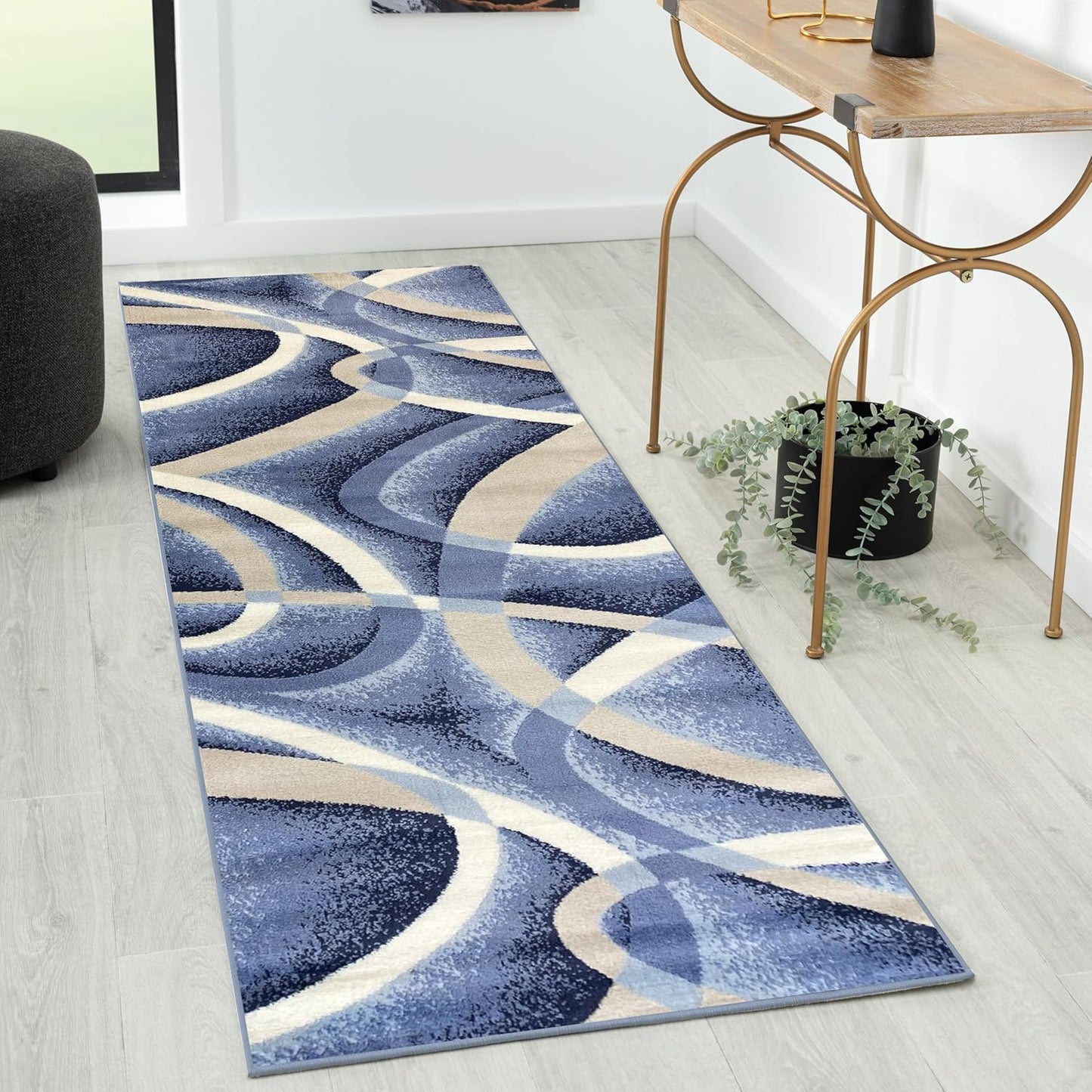 2305 Geometric Abstract Beige 6x9 Area Rugs for Living Room