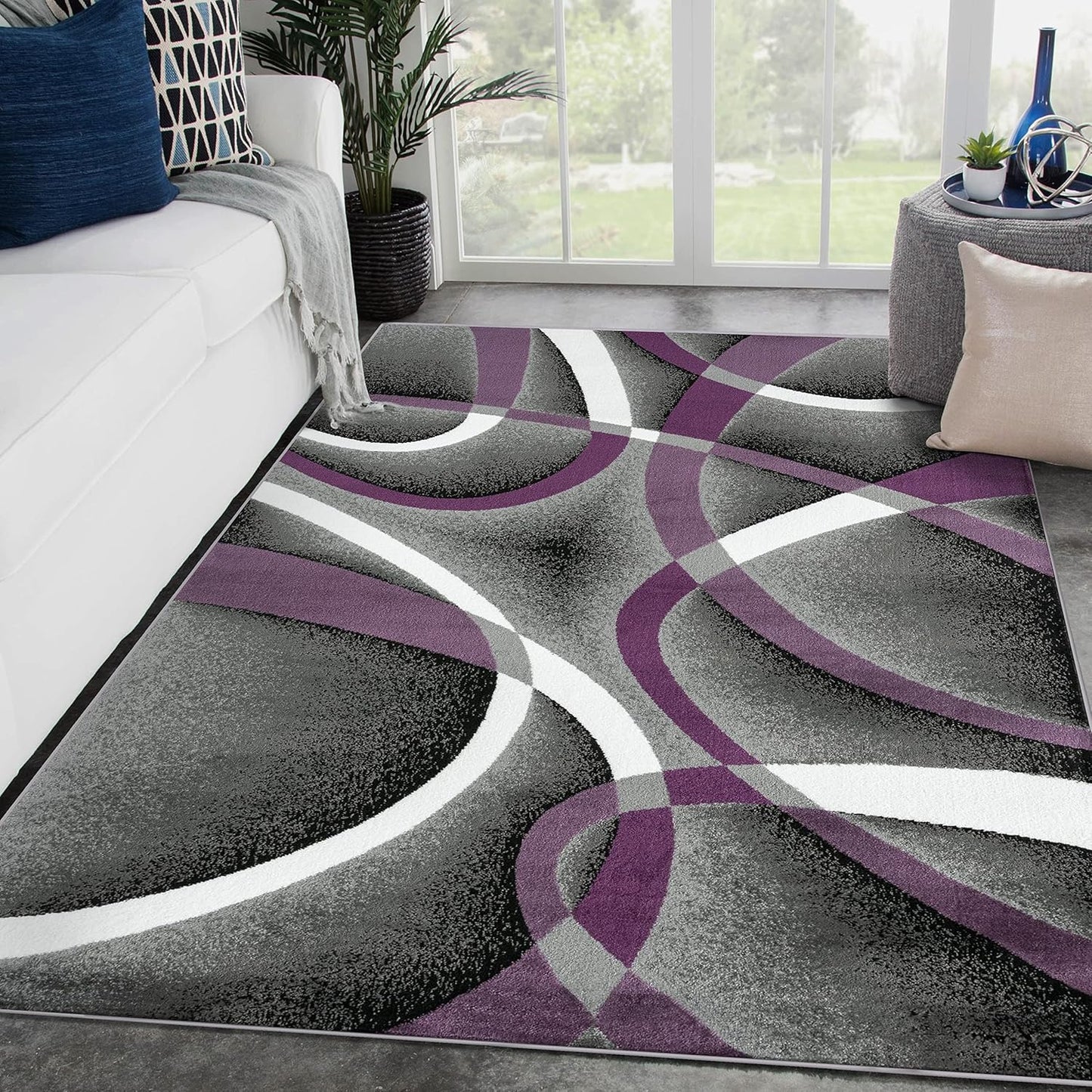 2305 Geometric Abstract Beige 6x9 Area Rugs for Living Room